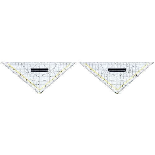 Linex Geometrie-Dreieck mit Griff 2621GH Hypotenuse 22,5 cm aus Kunststoff (Packung mit 2) von Linex