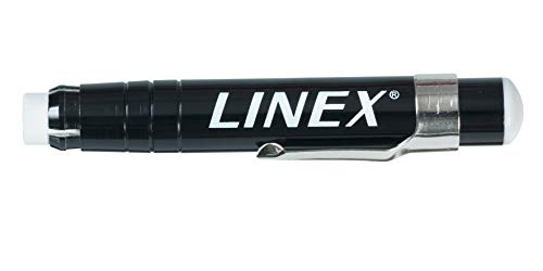 Linex Kreidehalter, für runde Kreiden bis 10 mm Durchmesser, mit Befestigungsclip, aus Metall, schwarz von Linex