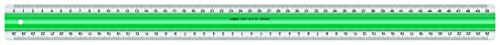 Linex Super Serie Lineal 50 cm Kunststoff grün, Anti-Rutsch-Effekt, gegenläufige mm-Skala von Linex