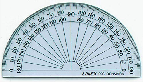 Linex Winkelmesser, 100 mm Durchmesser, 180° Bogenlänge, transparent von Linex