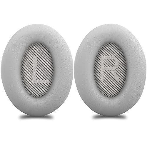 Link Dream Ersatz Ohrpolster für Bose QuietComfort 35 (QC35 ii), Kopfhörer Ohrpolster für Bose QC35, Ersatzpolster für Bose QC35, QC25, QC15, QC2/ Ae2, Ae2i, Ae2w/ Sound Link/Sound True (Hellgrau) von Link Dream