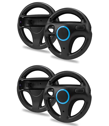 Link-e : 4 X Lenkrad Kompatibel mit Wiimote Gamepad auf Nintendo Wii/Wii-u Konsole (Schwarz) von Link-e