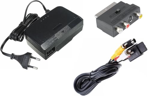 Link-e : Netzladegerat fur Netzteil, S-Video Kabel und SCART Adapter Kompatibel mit der Nintendo 64 - N64 Konsole von Link-e