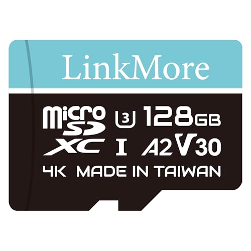 LinkMore Micro SDXC-Karte 128 GB, XV23 Lite, A2, UHS-I, U3, V30, Klasse 10, Lesegeschwindigkeit bis zu 100 MB/s, Schreibgeschwindigkeit bis zu 85 MB/s, SD-Adapter im Lieferumfang enthalten… von LinkMore