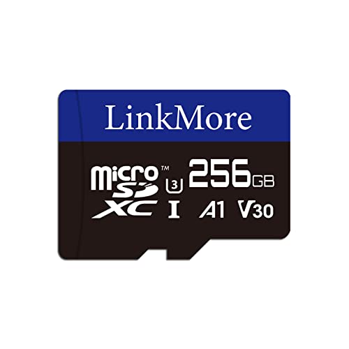LinkMore 256 GB Micro-SDXC-Karte, A1, UHS-I, U3, V30, Klasse 10 kompatibel, Lesegeschwindigkeit bis zu 100 MB/s, Schreibgeschwindigkeit bis zu 75 MB/s, SD-Adapter im Lieferumfang enthalten von LinkMore