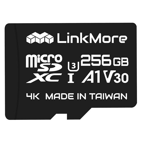 LinkMore 256 GB XV13 (Agon) Micro SDXC-Karte, A1, UHS-I, U3, V30, Class 10 kompatibel, Read Speed Up bis zu 100 MB/s, Geschwindigkeit bis zu 70 MB/s, SD-Adapter im Lieferumfang enthalten von LinkMore