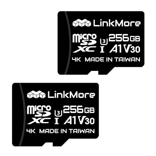 LinkMore 256 GB XV13 (Agon 2er-Pack) Micro SDXC-Karte, A1, UHS-I, U3, V30, Class 10 kompatibel, Read Speed Up bis zu 100 MB/s, Geschwindigkeit bis zu 70 MB/s, SD-Adapter im Lieferumfang enthalten von LinkMore