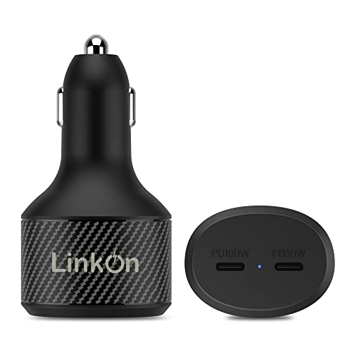 LinkOn 130W USB C Autoladegerät mit 100W PD3.0- und 30W PD3.0-Anschlüssen für MacBook Samsung Huawei FCP SCP Apple iPhone iPad LinkOn 130W USB C Autoladegerät mit 100W PD3.0- und 30W PD3.0-Anschlüssen für MacBook Samsung Huawei FCP SCP Apple iPhone iPad von LinkOn