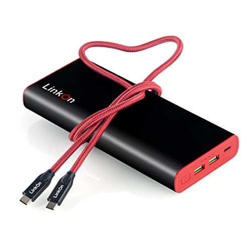 LinkOn 136W Power Bank Neutron 26800mAh mit 100W USB-C PD3.0 PPS und Zwei 18W USB-A QC3.0-Anschlüssen Kompatibel mit MacBook Air Pro Dell HP Microsoft Surface Lenovo Chromebook ASUS Acer Externer Akku von LinkOn