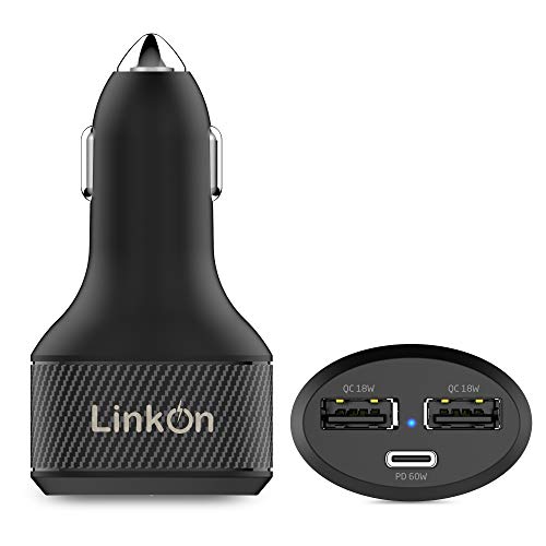 LinkOn 84W USB C Autoladegerät mit 60W PD3.0 PPS und 18W QC3.0-Anschlüssen Kompatibel mit MacBook Dell Lenovo HP ASUS Acer Samsung iPhone iPad Huawei FCP SCP Apple LinkOn 84W USB C Autoladegerät mit 60W PD3.0 PPS und 18W QC3.0-Anschlüssen Kompatibel mit MacBook Dell Lenovo HP ASUS Acer Samsung iPhone iPad Huawei FCP SCP Apple von LinkOn