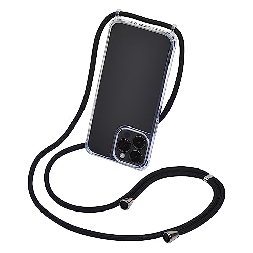 Handykette Kompatibel iPhone 13 Pro Max Hülle 6.7" Mit Band Das Seil ist verstellbar,Transparent Case mit Schnur，Die Handyhülle kann Stürze verhindern und Kamera und Bildschirm schützen. (Schwarzl) von Linkbro