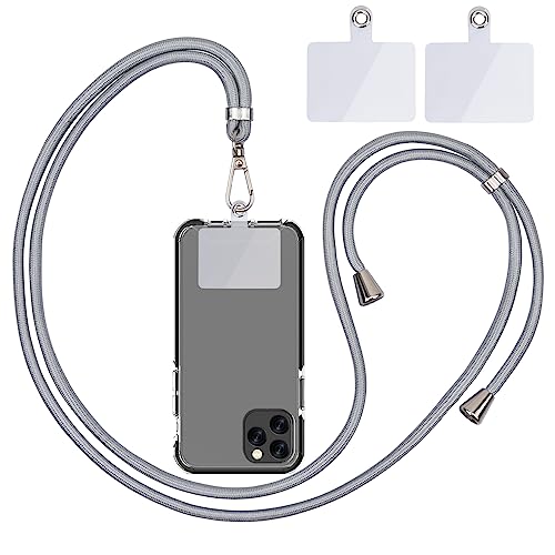 Handykette Universal, Handy Lanyard, Universelles Handy um den Hals hängend mit Pad Handy Lanyard, verstellbar und abnehmbar. (Helles Silber) von Linkbro