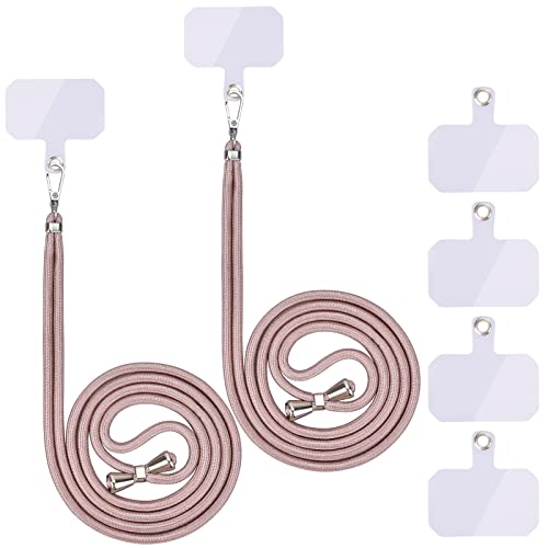 Handykette Universal, Handy Lanyard, Universelles Handy um den Hals hängend mit Pad Handy Lanyard, verstellbar und abnehmbar.2-Seile(Rose Gold, Rose Gold) von Linkbro