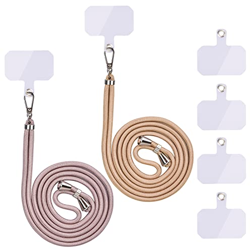 Linkbro Handykette Universal, Handy Lanyard, Universelles Handy um den Hals hängend mit Pad Handy Lanyard, verstellbar und abnehmbar.2-Seile(Golden, Rose Gold) von Linkbro