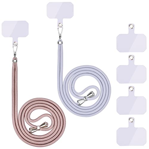 Linkbro Handykette Universal, Handy Lanyard, Universelles Handy um den Hals hängend mit Pad Handy Lanyard, verstellbar und abnehmbar.2-Seile(Grey, Rose Gold) von Linkbro