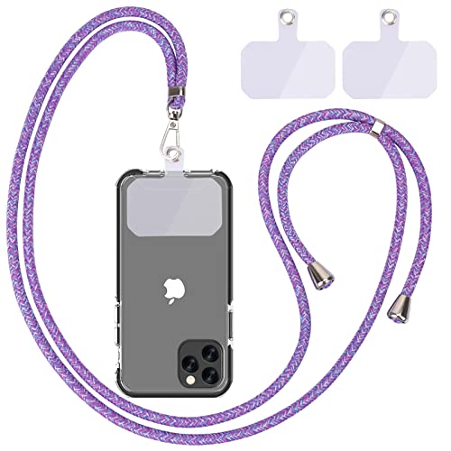 Linkbro Handykette universal，Mobile Phone Chain for Hanging，Zum Umhängen um den Hals Universal-Handy mit Pad Handy-Umhängeband，Einstellbar und abnehmbar.（Lila Regenbogen） von Linkbro