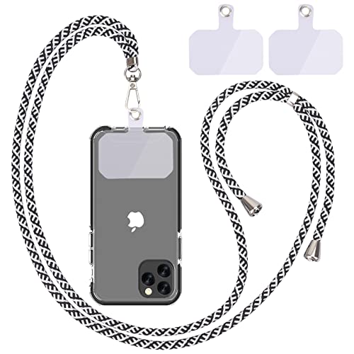 Linkbro Handykette universal，Mobile Phone Chain for Hanging，Zum Umhängen um den Hals Universal-Handy mit Pad Handy-Umhängeband，Einstellbar und abnehmbar.（Schwarz und weiß） von Linkbro