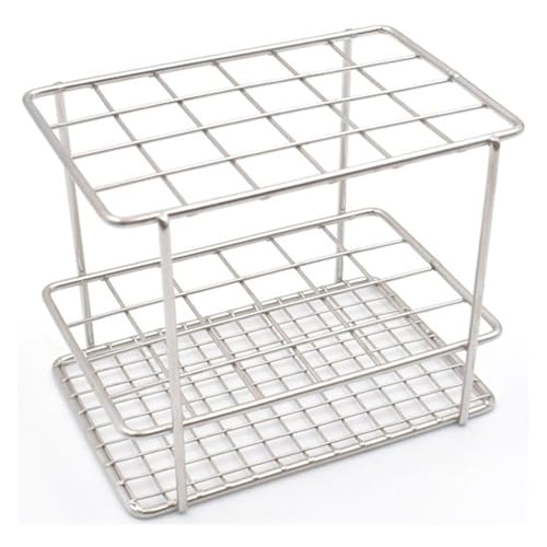 Linker® Reagenzglasgestelle aus Edelstahl, mit 2 Facheinteilungen Boden aus Schweißgitter w 8 mm Fachanzahl: 4 x 6 von Linker