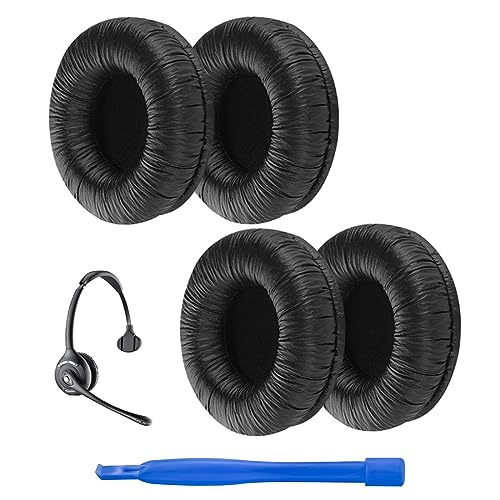 LinkIdea Ersatz-Ohrpolster für Plantronics SAVI 710, CS510, HW261, Plantronics SupraPlus HW251 Kopfhörer, passend für die meisten Standard-Headsets, Schwarz (4 Stück) von Linkidea