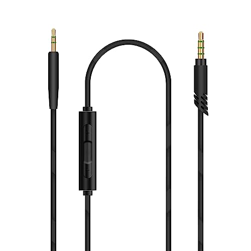 Linkidea Ersatz-Audiokabel mit Mikrofon, kompatibel mit AKG Y500, Y50BT, Y50, Y45BT, Y40, N60NC, N700NC, N60, N700NC M2, N90Q, 2,5-mm-TRS-zu-TRRS-AUX-Kabel mit Inline-Mikrofon (5 Fuß/1,5 m) von Linkidea
