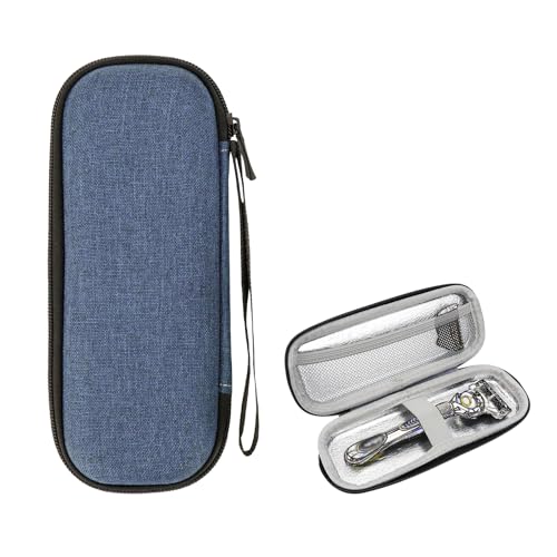 Linkidea Hartschalen-Schutzhülle für Rasierhobel, kompatibel mit Gillette Fusion 5, Match 3, ProGlide, Rasierer-Tragetasche (blau) von Linkidea