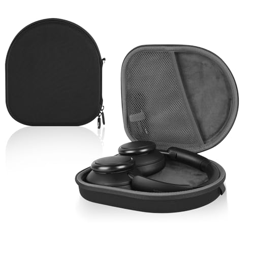 Linkidea Kopfhörer-Tragetasche, kompatibel mit Anker Soundcore Q11i, Life Q35, Life Q20, Q20i, Q20+, Q30, schützende Hartschalen-Reisetasche mit Kabel, Ladegerät-Aufbewahrung (schwarz) von Linkidea