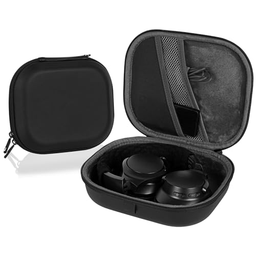 Linkidea Kopfhörer-Tragetasche kompatibel mit Anker Soundcore Life Q20, Q30, Q35 Hybrid-Kopfhörern, schützende Hartschalen-Reisetasche mit Kabel, Ladegerät-Aufbewahrung (Schwarz) von Linkidea