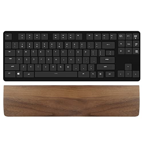 Linkidea Tenkeyless Tastatur-Handgelenkauflage aus Massivholz, 80 % Tastaturauflage für Büro, Computer, Laptop, Mac, bequem, leicht für einfaches Tippen (brauner Walnuss) von Linkidea