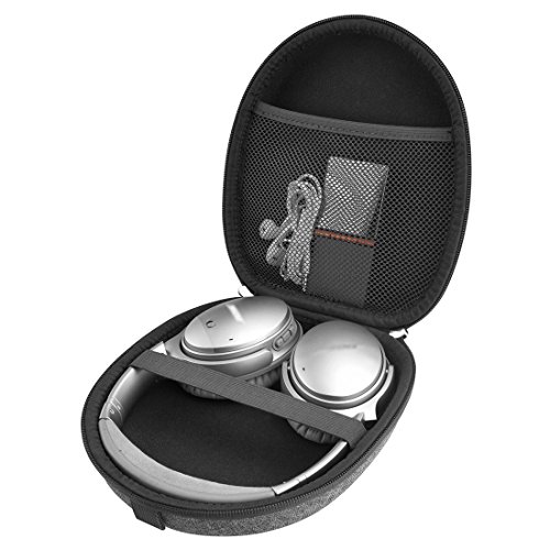Linkidea Tragetasche für Kopfhörer, kompatibel mit Bose QuietComfort QC45, QC35, QC35ii, AE2w, AE2i, AE2, schützende Hartschalen-Reisetasche mit Kabel, Aufbewahrung des Ladegeräts (Dunkelgrau) von Linkidea