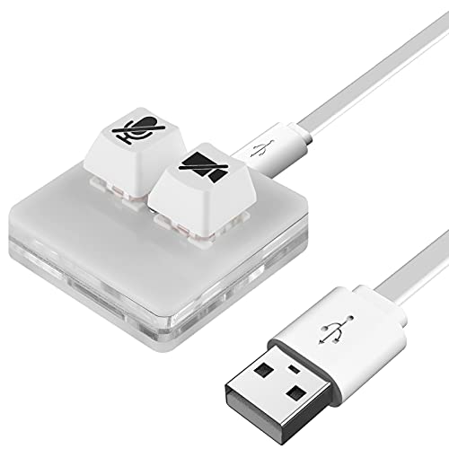 Linkidea USB-Zoom-Meeting-Stummschalttaste für Windows, Video starten/stoppen, Mikrofon-Audio stummschalten/Stummschaltung aufheben (Weiß) von Linkidea