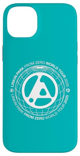 Linkin Park Logo mit weißem Globus-Text Hülle für iPhone 14 Plus von Linkin Park