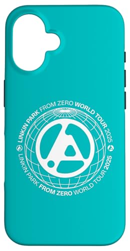 Linkin Park Logo mit weißem Globus-Text Hülle für iPhone 16 von Linkin Park