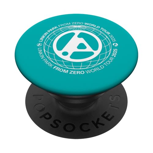 Linkin Park Logo mit weißem Globus-Text PopSockets Klebender PopGrip von Linkin Park