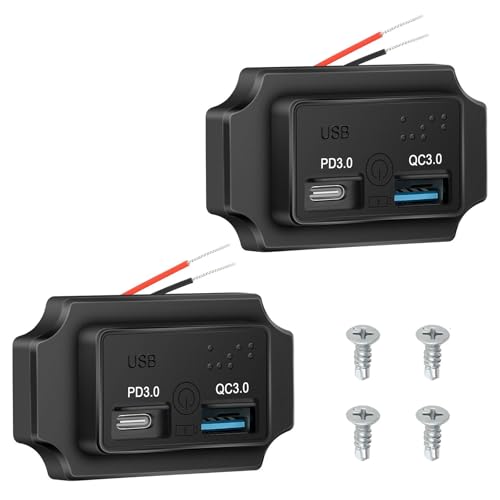 Linkstyle RV USB Steckdose, QC3.0 USB A & PD3.0 USB C Ports Ladebuchse Panel mit ON/Off Schalter für 12V/24V Auto Marine, 2Pcs von Linkstyle
