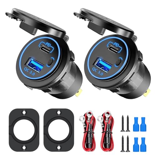 Linkstyle 12V USB Steckdose, QC 3.0 USB A & PD USB C Autoladebuchse mit EIN Aus Schalter für Auto Boot Marine, 2Pack Linkstyle 12V USB Steckdose, QC 3.0 USB A & PD USB C Autoladebuchse mit EIN Aus Schalter für Auto Boot Marine, 2Pack von Linkstyle
