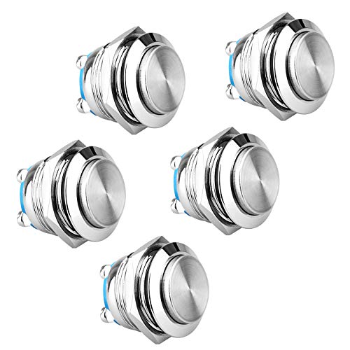 Linkstyle 19mm Momentary Push Button Schalter, 12V SPDT Selbstverriegelung Runde Metall Latching ON/OFF Schalter für Auto, 5 Stück Linkstyle 19mm Momentary Push Button Schalter, 12V SPDT Selbstverriegelung Runde Metall Latching ON/OFF Schalter für Auto, 5 Stück von Linkstyle