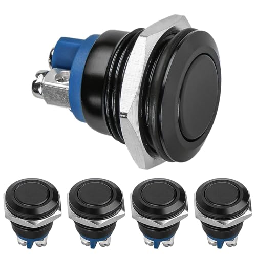 Linkstyle 5pcs 12V Metall Momentane Drucktastenschalter, 16mm Wasserdicht SPDT Runde Marine Taste Schalter für Auto Wohnmobil Lkw Boot Linkstyle 5pcs 12V Metall Momentane Drucktastenschalter, 16mm Wasserdicht SPDT Runde Marine Taste Schalter für Auto Wohnmobil Lkw Boot von Linkstyle