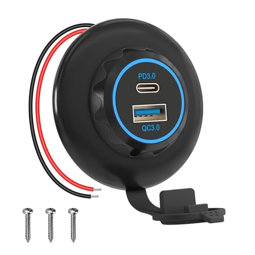 Linkstyle Auto USB-Steckdosenleiste, QC3.0 & PD3.0 Typ C Ladeleiste Mit LED-Licht für 12V/24V Auto Boote Marine Linkstyle Auto USB-Steckdosenleiste, QC3.0 & PD3.0 Typ C Ladeleiste Mit LED-Licht für 12V/24V Auto Boote Marine von Linkstyle