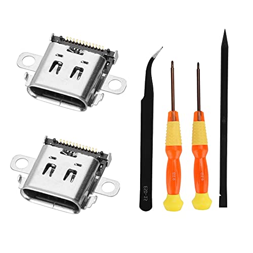 Linkstyle Ladeanschluss Ersatz für Switch, 2 Stück Typ-C Port Power Jack Stecker mit Schraubendreher Werkzeug, Kompatibel mit Nintendo Switch NS Konsole Linkstyle Ladeanschluss Ersatz für Switch, 2 Stück Typ-C Port Power Jack Stecker mit Schraubendreher Werkzeug, Kompatibel mit Nintendo Switch NS Konsole von Linkstyle