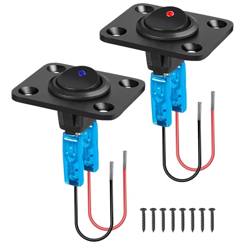Linkstyle Wippe Kippschalter Panel, 12V 20A blau & rot LED Wippe Kippschalter ON Off SPST Schalter für Auto Yacht Boot Marine von Linkstyle