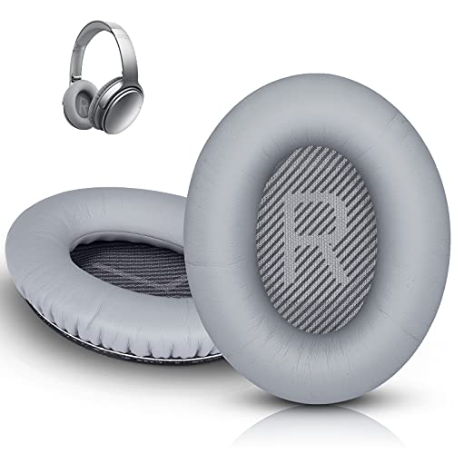 Professionelle Ohrpolster für Bose QuietComfort 45 35 II, Ersatz Ohrkissen, weiche Ersatz Ohrpolster für QC45 QC35 QC2 QC15 AE2 AE2I QC25, ohrumschließende Over-Ear Kopfhörer (Silbergrau) von Linkstyle