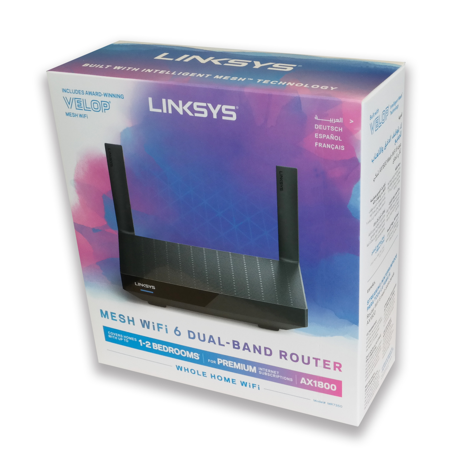 Linksys AX1800 MAX-STREAM MR7350 - Wireless Router - 802.11ax Dual-Band schwarz von Linksys