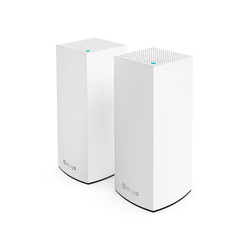 Linksys Atlas 6 Mesh-WiFi 6-System – Dual-Band AX3000 WLAN Router Extender mit 4-mal höherer Geschwindigkeit bis zu 3,0 Gbit/s – mehr als 50 Geräte und 372 m² Funkabdeckung – 2er-Pack, Weiß von Linksys