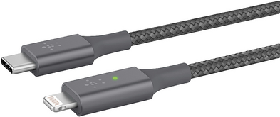 Linksys Belkin BOOST CHARGE Smart - Lightning-Kabel - USB-C (M) bis Lightning (M) - 1.2 m - Grau - unterstützt Stromversorgung - für Apple iPhone 11, 11 Pro, 11 Pro Max, 8, 8 Plus, X, XR, XS, XS Max (CAA006BT04GR) von Linksys