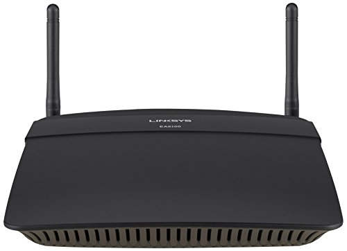 Linksys EA6100-EJ Wireless AC1200 Router (1200Mbit/s, PoE+, Dual Band, 4 Gigabit Ethernet Ports, USB 2.0, Smart WiFi app), schwarz von Linksys