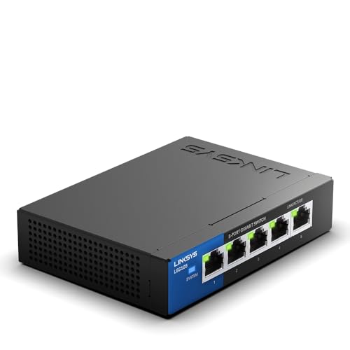 Linksys LGS105-EU-RTL Unmanaged Gigabit Switch 5-Port - Retail Pack von Linksys