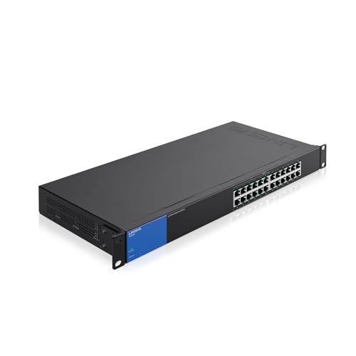 Linksys LGS124P-EU 24-Port Unmanaged Gigabit-Netzwerk-PoE-Switch mit 12 PoE+-Ports, 120 W, für Unternehmen, Büros, IP-Überwachung – Ethernet-Switch/Hub mit Metallgehäuse von Linksys