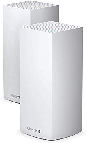 Linksys Velop MX10600 Tri-Band WLAN-Mesh-WiFi 6-System (AX5300) – WLAN-Router Repeater / Extender für bis zu 525 m² für mehr als 100 Geräte – MU-MIMO und Kinderschutzfunktionen – 2er-Pack, Weiß von Linksys