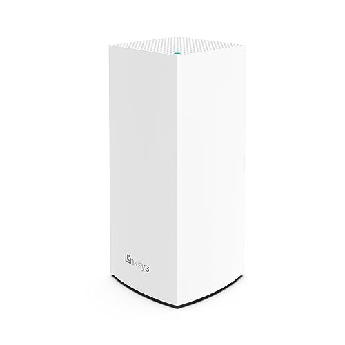 Linksys Velop MX5300 Tri-Band Mesh-WiFi 6-System (AX5300) WLAN-Router mit bis zu 260 m² Funkabdeckung und MU-MIMO, 4-mal schneller, für mehr als 50 Geräte – 1er-Pack, Weiß von Linksys