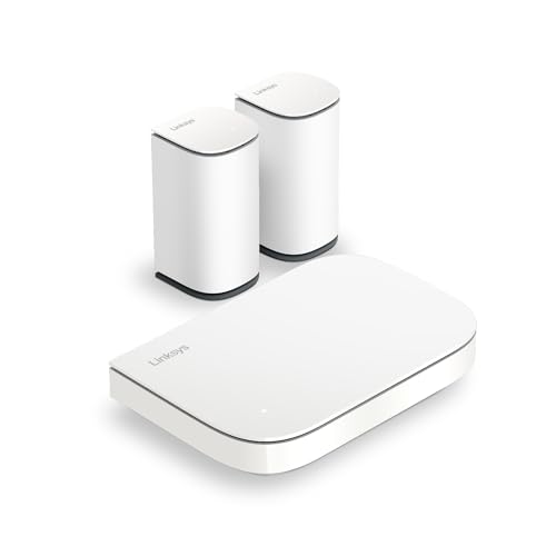 Linksys Velop Micro 6 Dual-Band Mesh-WLAN-System - WiFi 6-Router mit bis zu 3 Gbit/s für 465 m² und 150+ Geräte - ersetzt Internet Router und Extender, 3er Pack von Linksys